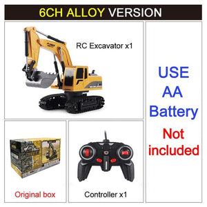 RC Excavator Toy 2.4Ghz 6 Channel 1:24 RC Engineering Car Alloy And Plastic Excavator 6CH And 5CH RTR For Kids Christmas Gift