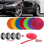 Car wheel protection wheel sticker decorative strip rim tire protection Car Wheel Rims Protectors 8M fits 4 wheels up to 22"