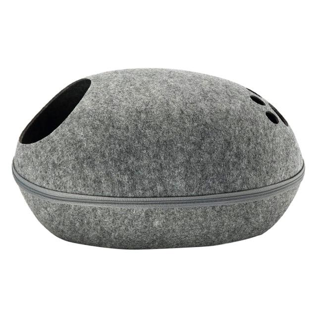 Cat House Nest With Zipper Detachable Cushion Dog Mat Egg Shape Dog Kennel Cat Bed Felt Cloth Cats Cave Sleeping Mat Pet Bed