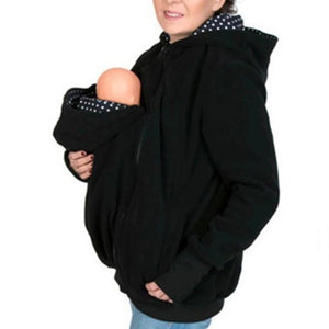 Hands Free Parenting Child Woman Kangaroo Hoodies with Baby Carrier Winter Pregnant Sweatshirts with Parent Child