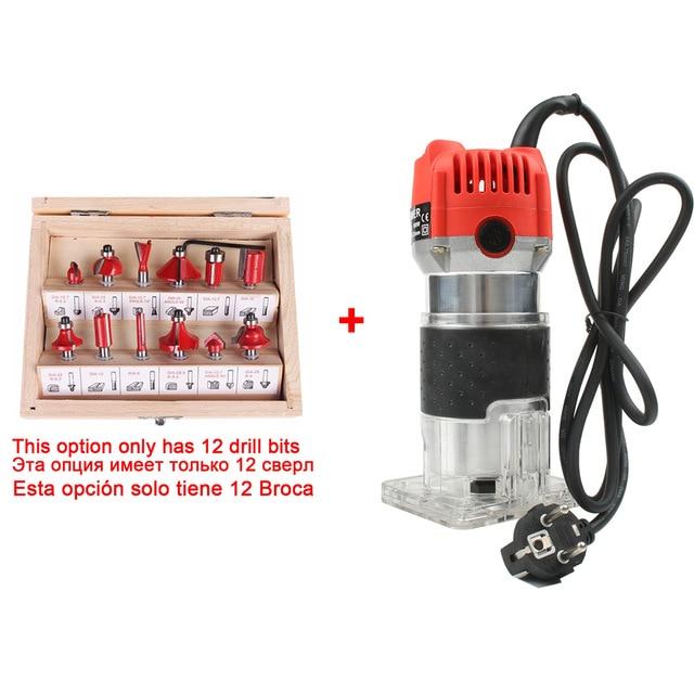 800W  Aluminum housting power tools woodworking trimmer slot machine woodworking tools engraving and 12 pcs die sets