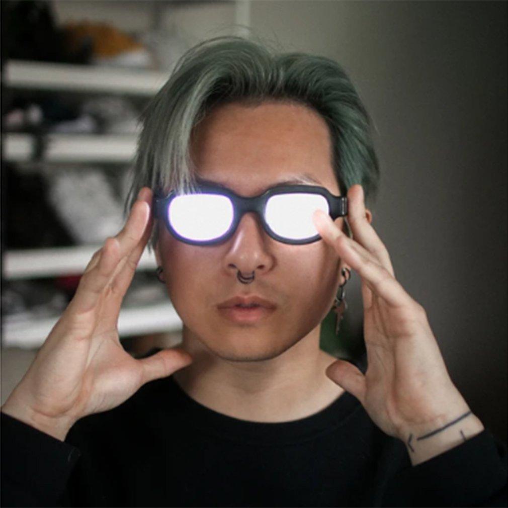 LED Luminous Glasses Funny Anime Cosplay Costumes Props Popular Online Glasses Fashion LED Glasses Dormitory Game Christmas Prop