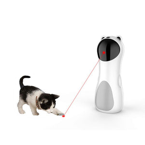 New LED Laser Funny Toy Smart Automatic Cat Exercise Training Entertaining Toy USB Charge Multi-Angle Adjustable Pet Cat  O