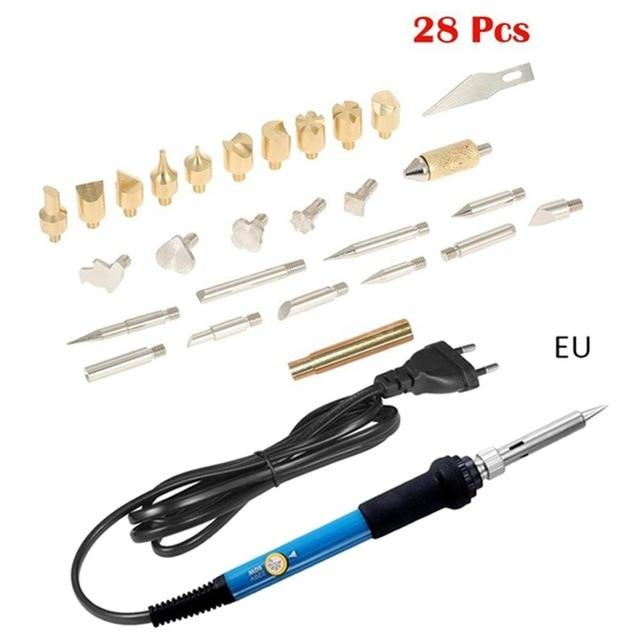 60W Electric Adjustable Temperature Welding Soldering Iron Kit Carving Pyrography Tool Wood Embossing Burning Soldering Pen Set