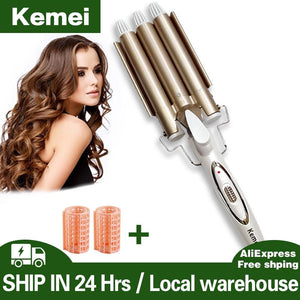 Kemei Curling hair curler Professional hair care & styling tools Wave Hair styler curling irons Hair crimper krultang iron   5