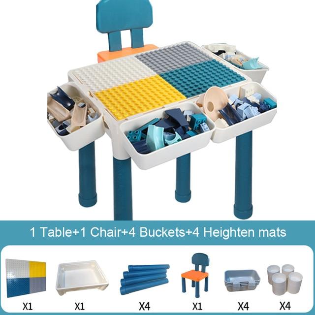 NEW Multi Functions Block Table Desk Base Plate Big Bricks Building Blocks Study Table Compatible Duploed Gift Toy For Children