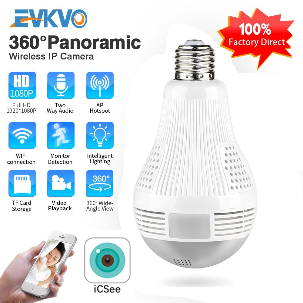 ICSEE HD 360° Panoramic Wifi 1080P IP Camera Light Bulb Home Security Video Camera Wireless CCTV Surveillance Fisheye Network