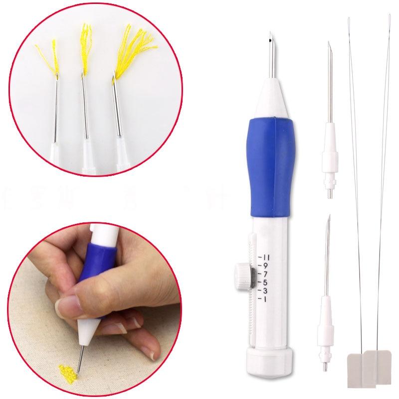 3 Needles 2 Threaders Craft Tool Punch Needle Set  3 Size Punch Needle Set Embroidery Stitching Craft Tool for DIY Sewing