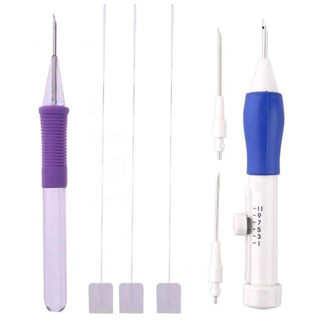 3 Needles 2 Threaders Craft Tool Punch Needle Set  3 Size Punch Needle Set Embroidery Stitching Craft Tool for DIY Sewing