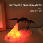 3D Printed LED Fire Dragon Lamps Night Light Rechargeable Mood Soft Light For Bedroom Kid Room Bedroom Camping Hiking Decoration