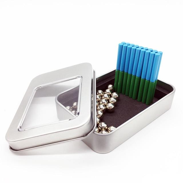 Buck ball silver color magnetic stick set 36 stick 27 ball iron boxed building blocks children adult educational toys