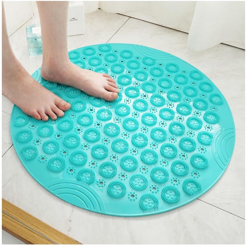 55cm Round PVC Non-slip Bathroom Mat EP Silicone Shower Bath Mat foot brush dead skin Point Bead Padbathroom non-slip mat