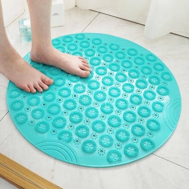 55cm Round PVC Non-slip Bathroom Mat EP Silicone Shower Bath Mat foot brush dead skin Point Bead Padbathroom non-slip mat