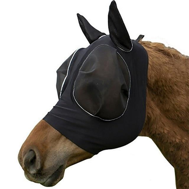 Anti-Mosquito Mesh Equine Mask Horse Head Cover Comfortable Anti Fly Mesh Mask For Horse Protects