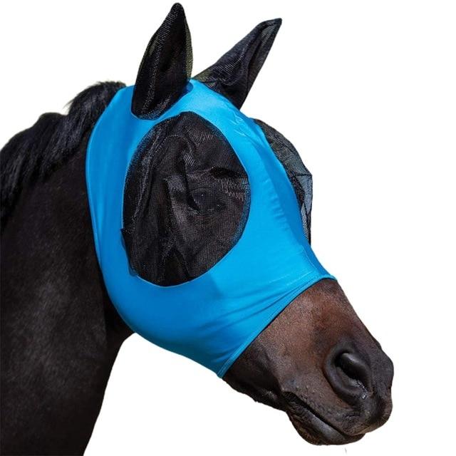 Anti-Mosquito Mesh Equine Mask Horse Head Cover Comfortable Anti Fly Mesh Mask For Horse Protects