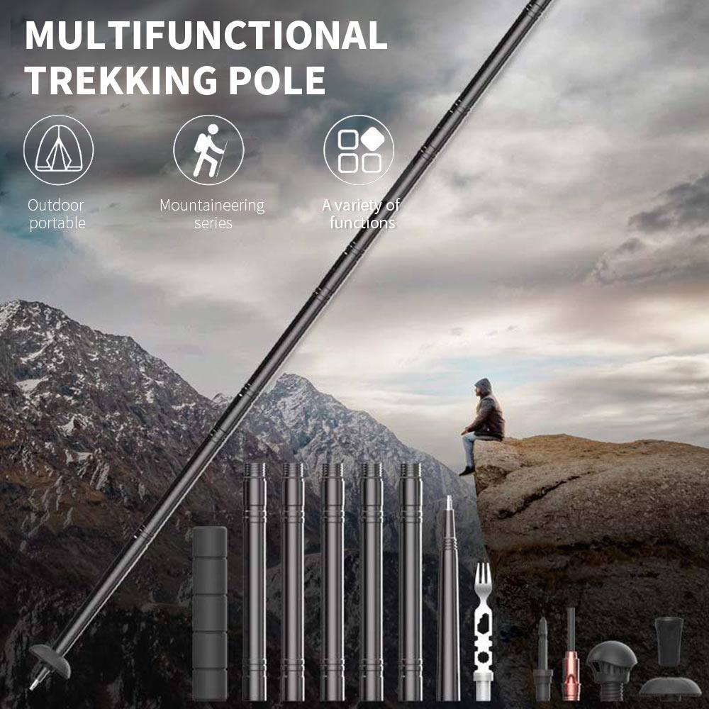 Tactical Stick Walking Stick Outdoor Mountaineering Travel Black 116cm Survival Tool Sports 2020 Hiking Trekking Pole Portable