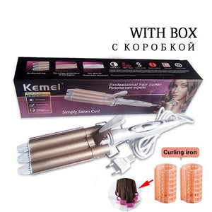 Kemei Curling hair curler Professional hair care & styling tools Wave Hair styler curling irons Hair crimper krultang iron   5