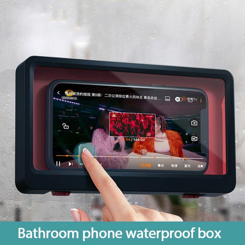 Phone Box Beautiful Wall Mounted Phone Case Waterproof Convenient Safe Phone Holder Bathroom Home Storage Dropshipping