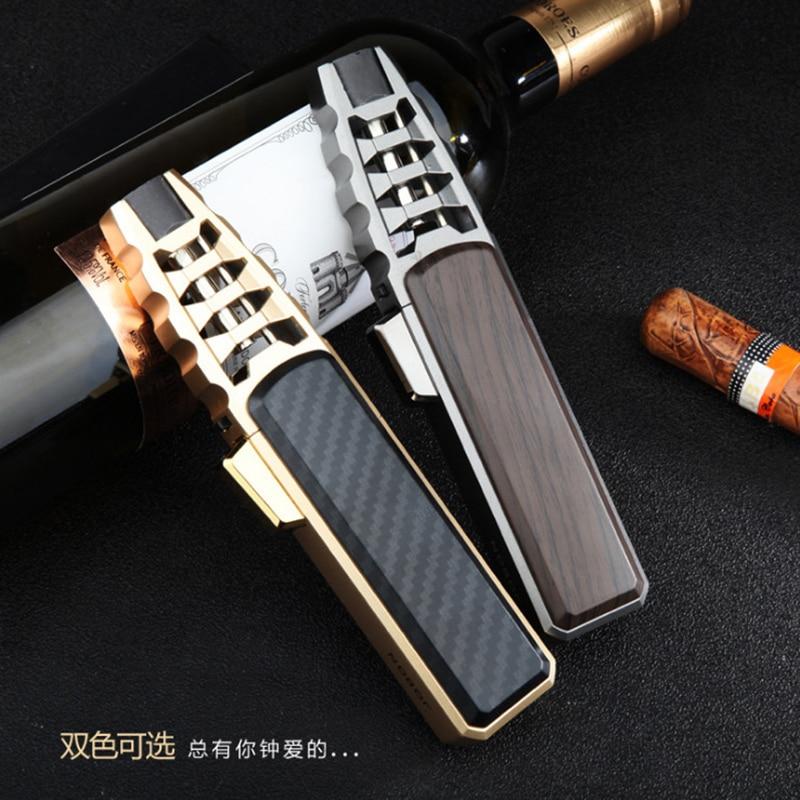 Jet Big Flame Cigar Lighter Torch Turbo Cigar Refillable Gas Lighter Windproof Powerful Metal BBQ Spray Gun Cigarette Lighter