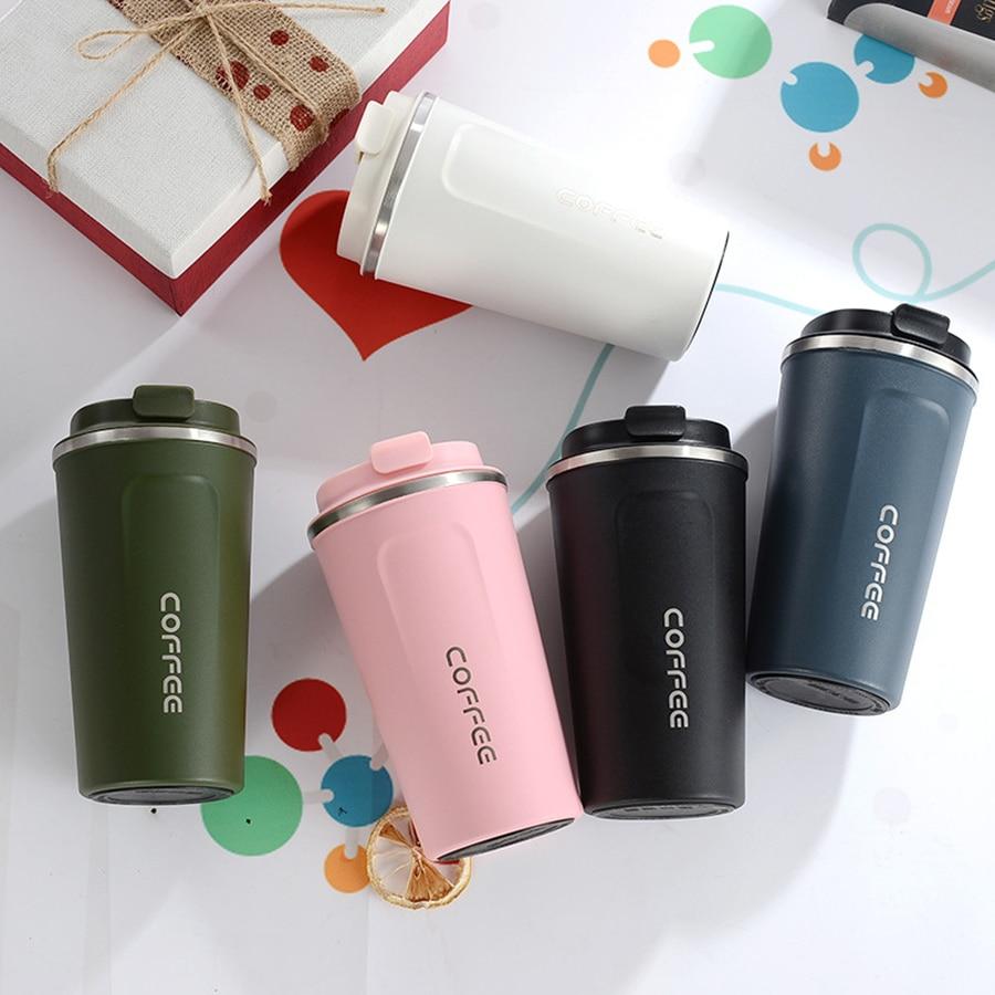 Double Stainless steel Coffee Mug Vacuum Flasks Thermoses Water Bottle Drinkware Outdoor Leak-Proof Travel Thermo Cups For Gifts