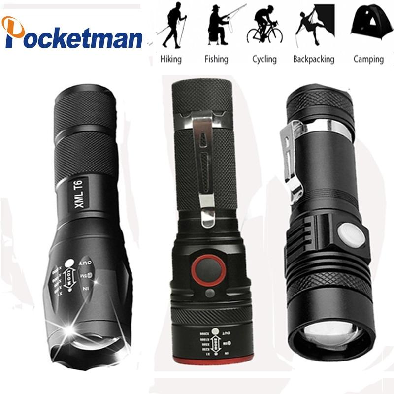 8000 Lumen Super Bright Led Flashlight T6/L2/V6/Q5 USB Led Torch Tactical Long Use Zoomable Linternas 18650 Battery For Camping