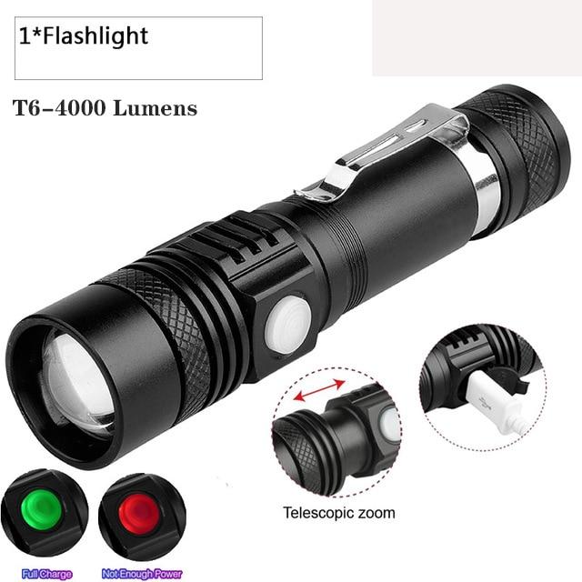 8000 Lumen Super Bright Led Flashlight T6/L2/V6/Q5 USB Led Torch Tactical Long Use Zoomable Linternas 18650 Battery For Camping