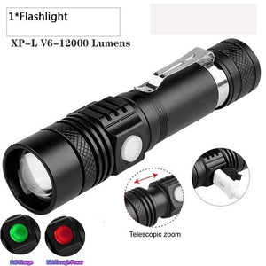 8000 Lumen Super Bright Led Flashlight T6/L2/V6/Q5 USB Led Torch Tactical Long Use Zoomable Linternas 18650 Battery For Camping