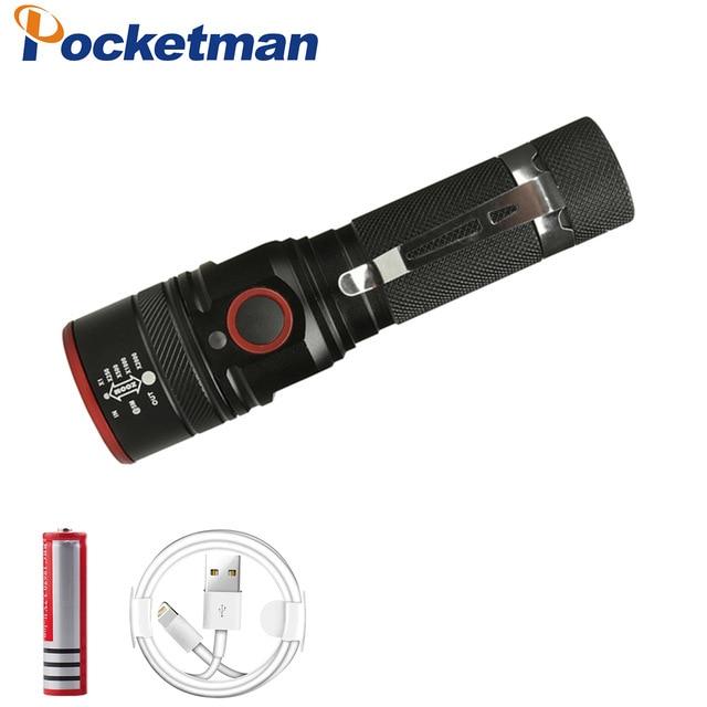 8000 Lumen Super Bright Led Flashlight T6/L2/V6/Q5 USB Led Torch Tactical Long Use Zoomable Linternas 18650 Battery For Camping