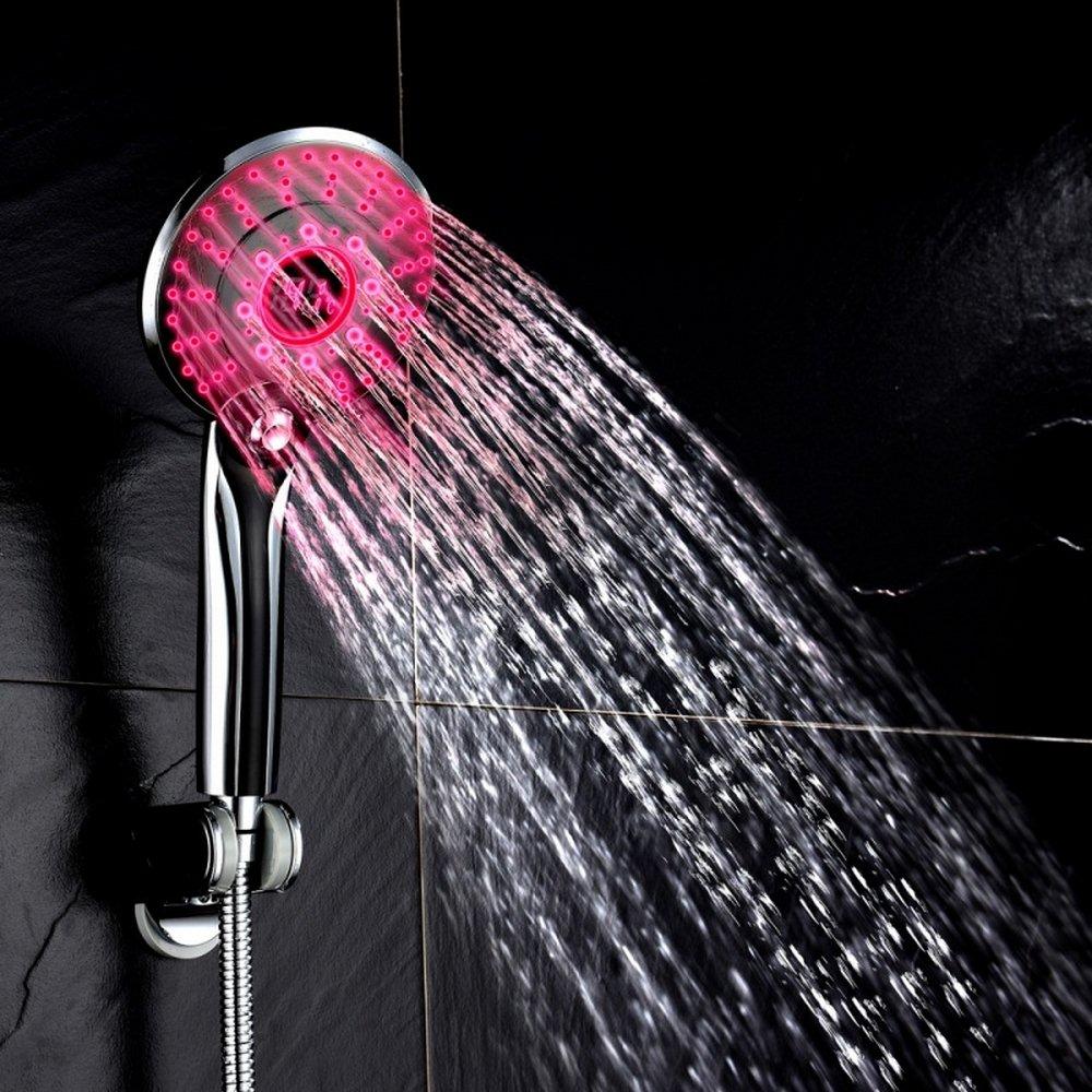 LED Light 3 Spraying Mode Handheld Shower Head Digital Temperature Control Shower Sprayer Water Saving Shower Filter