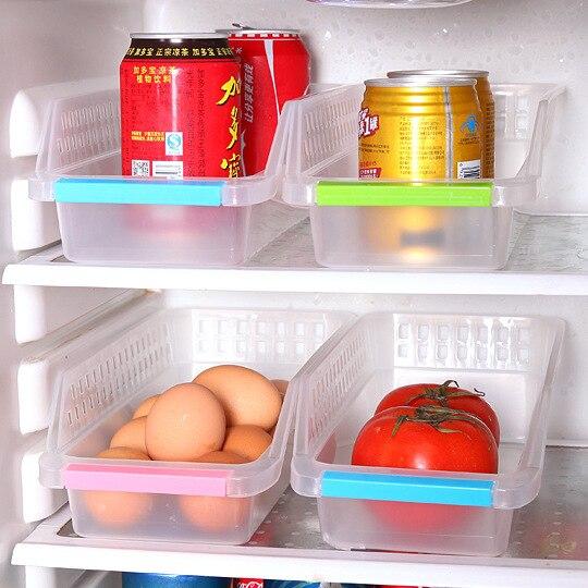 Mini ABS  Slide Kitchen Fridge Freezer Space Saver Organization Storage Rack Bathroom Shelf Kitchen Accessories