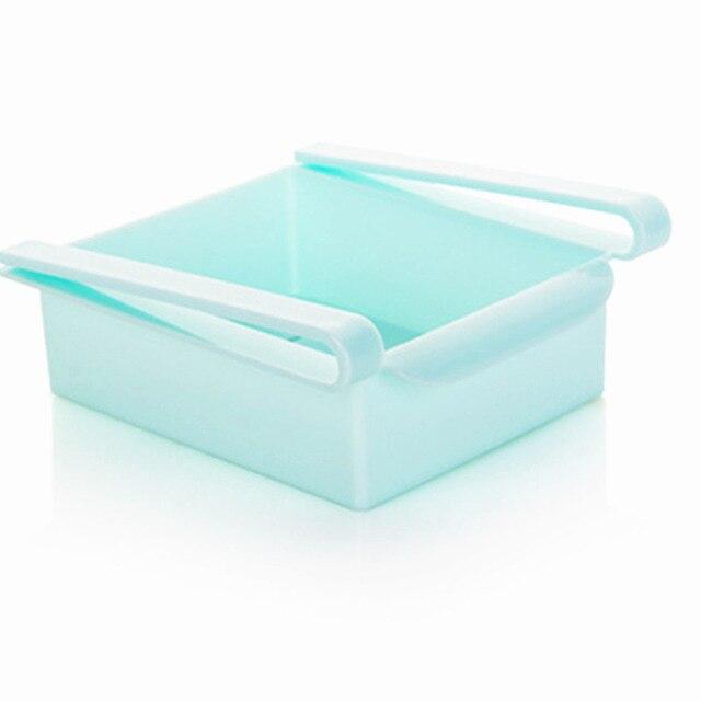 Mini ABS  Slide Kitchen Fridge Freezer Space Saver Organization Storage Rack Bathroom Shelf Kitchen Accessories