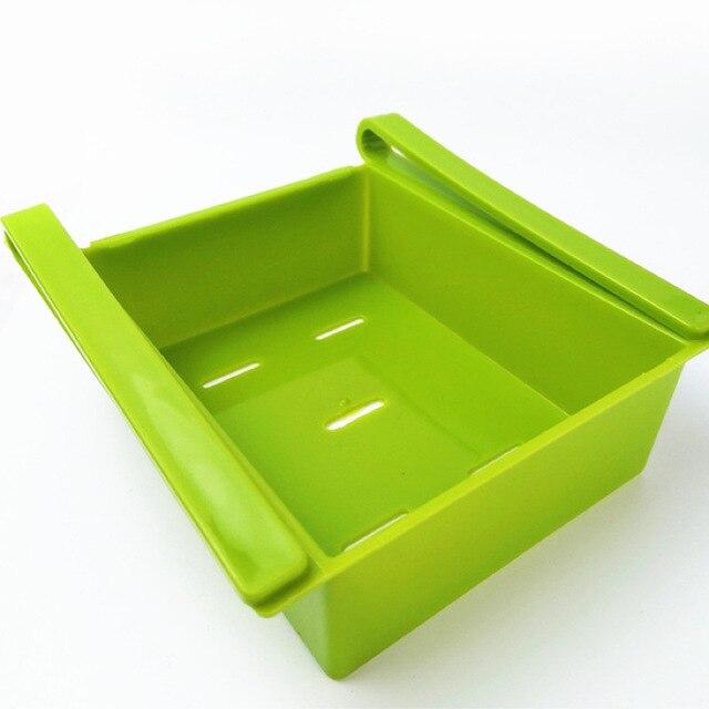 Mini ABS  Slide Kitchen Fridge Freezer Space Saver Organization Storage Rack Bathroom Shelf Kitchen Accessories