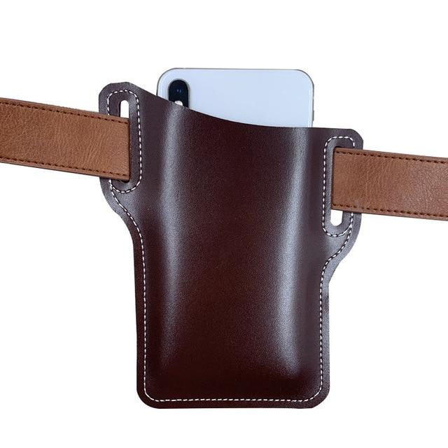 Fashion Leather Waist Belt Loop Men Cellphone Loop Holster Case Belt Waist Bag Props Leather Purse Phone Wallet