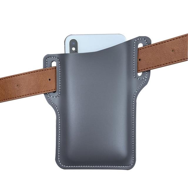 Fashion Leather Waist Belt Loop Men Cellphone Loop Holster Case Belt Waist Bag Props Leather Purse Phone Wallet