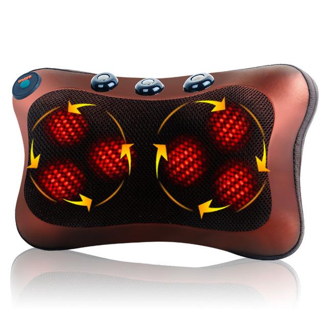 Neck Massager Car Home Cervical Shiatsu Massage Neck Back Waist Body Electric Multifunctional Massage Pillow Cushion