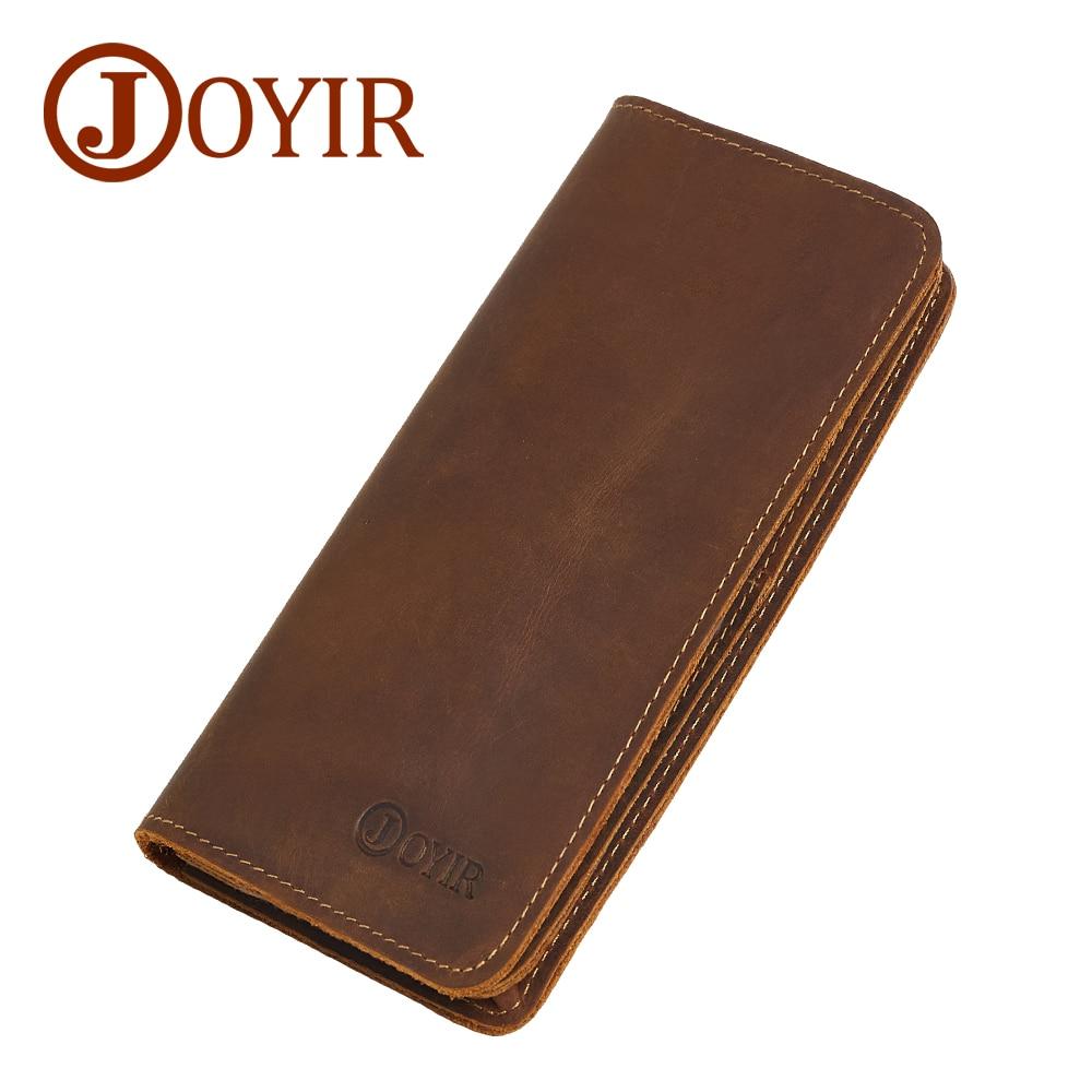 JOYIR Men Genuine Leather Wallet Men Wallets Card Holder Vintage Long Male Clutch Coin Purse Portomonee Carteira Hombre Perse 43