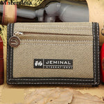 Misterolina Causal Style Canvas Wallet Short Three Fold Design Men Wallets Zipper Coin Purse Card Holder H00101