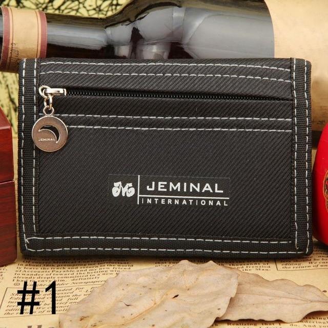 Misterolina Causal Style Canvas Wallet Short Three Fold Design Men Wallets Zipper Coin Purse Card Holder H00101