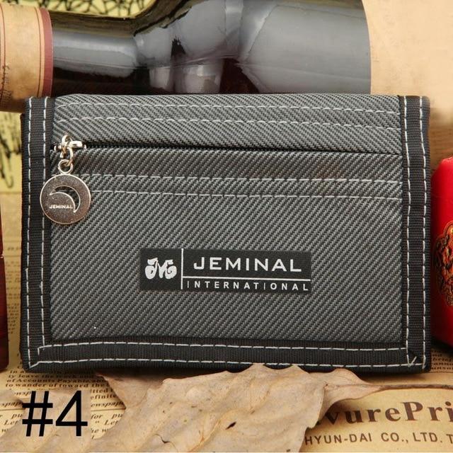 Misterolina Causal Style Canvas Wallet Short Three Fold Design Men Wallets Zipper Coin Purse Card Holder H00101