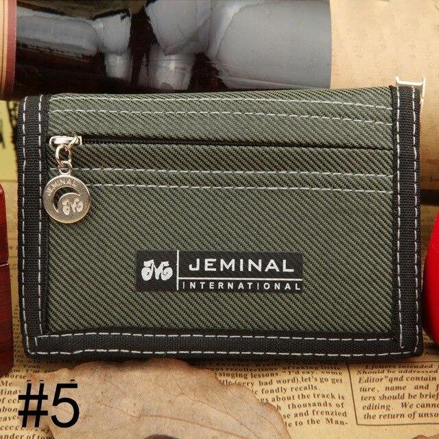 Misterolina Causal Style Canvas Wallet Short Three Fold Design Men Wallets Zipper Coin Purse Card Holder H00101