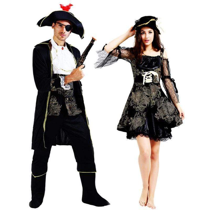 Pirate Captain Set Couples Halloween Costumes