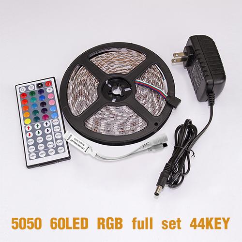 DC 12V LED Strip Light Flexible Diode Ribbon Tape RGB SMD 2835 5050 44Key Power Remote 5M 10M 15M Full Set Waterproof Lighting