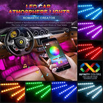 Car RGB LED Neon Interior Light Lamp Strip Decorative Atmosphere Lights Wireless Phone APP Control For Android IOS Kit Foot Lamp