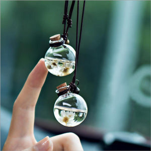 Car Hanging Perfume Pendant Fragrance Air Freshener Empty Glass Bottle For Essential Oils Diffuser Automobiles Ornaments