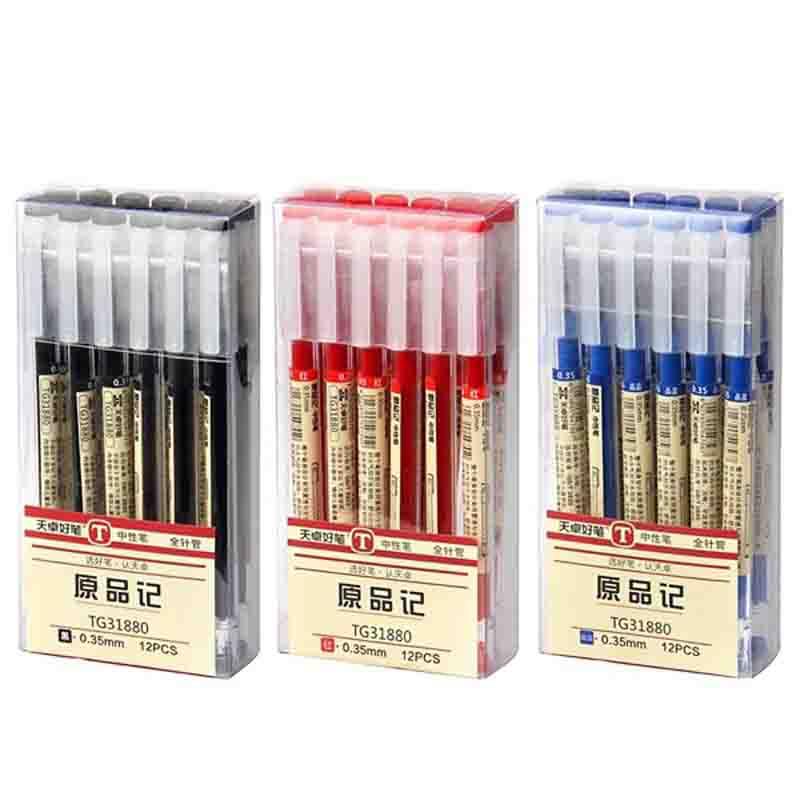 6Pcs 0.35mm Black/blue/Red Ink Gel Pens Set Refills Gel Ink Pen  Sketch Drawing School Stationery MUJI Pen