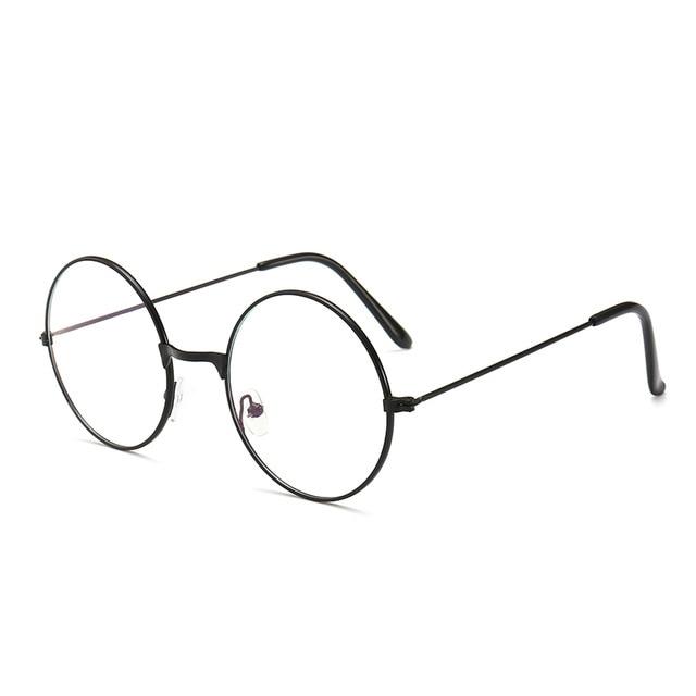 Vintage Round Metal Frame  Personality College Style Clear Lens Eye Glasses Frames blue-light eye protection mobile phone game