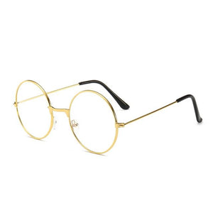 Vintage Round Metal Frame  Personality College Style Clear Lens Eye Glasses Frames blue-light eye protection mobile phone game