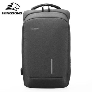 Kingsons Anti-theft Lock Backpack Phone Sucker Laptop Bags 13''15'' USB Charging Backpacks  School Bag Men's Shoulder Bags