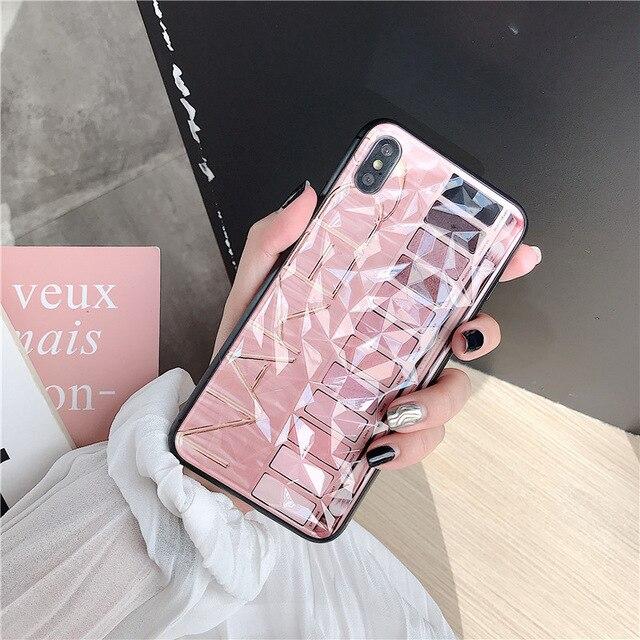 Elala 3D Diamond Phone Case For iPhone 6s Soft TPU Makeup Pattern Sexy Girl Glitter Case For iPhone 6s 7 8Plus X XR Xs Max Cover