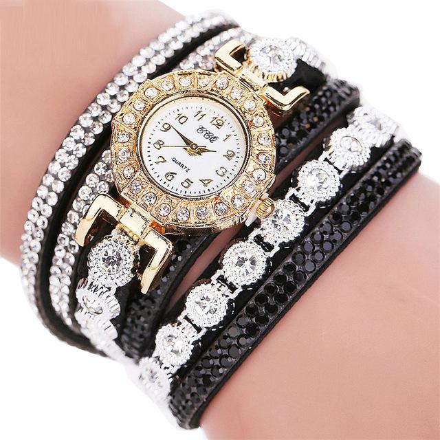 CCQ 2019 Watch Women Bracelet Ladies Watch With Rhinestones Clock Womens Vintage Fashion Dress Wristwatch Relogio Feminino Gift